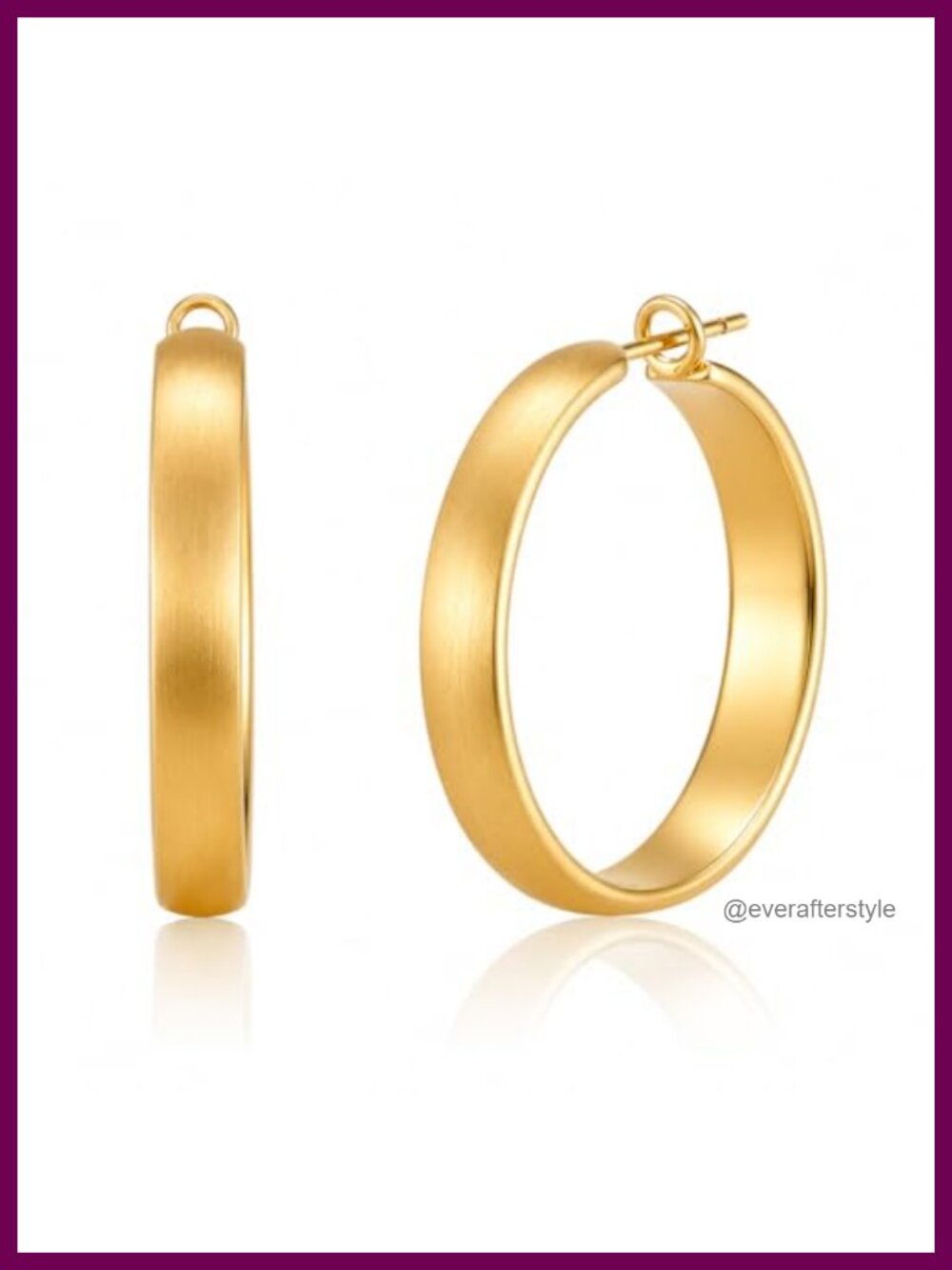 14K Gold Hoop Earrings Chunky Large 40mm Women Earrings